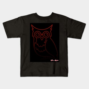 Bwn Radio Owl Signature Logo Kids T-Shirt